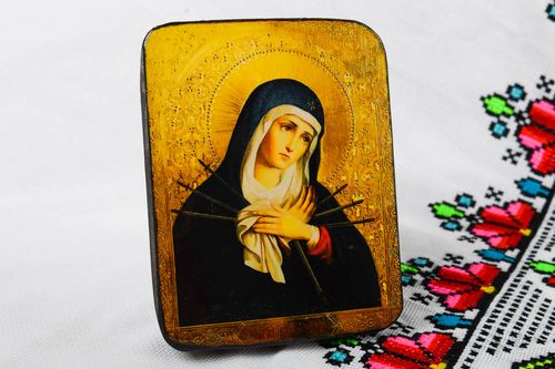 Handmade icon wooden icon of saints beautiful icon painted icon wooden product - MADEheart.com