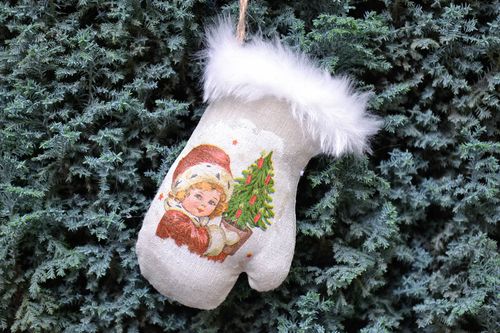 Brinquedo de têxtil do Natal Mitten - MADEheart.com