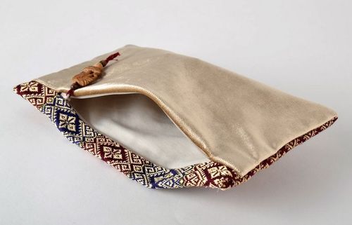 Beauty bag-clutch of red and blue colors - MADEheart.com