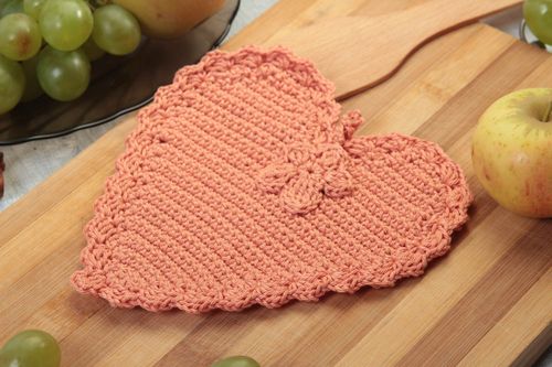 Unusual handmade pot holder crochet potholder home goods kitchen design - MADEheart.com