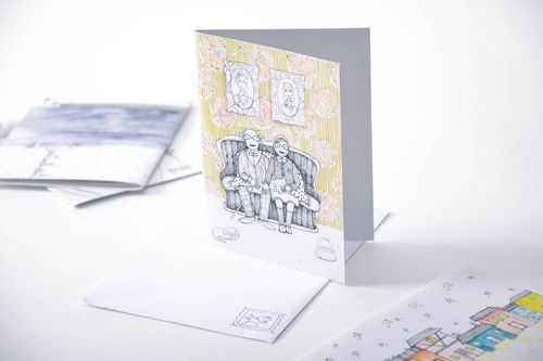 Carte de vœux artisanale avec dessin dauteur faite main - MADEheart.com