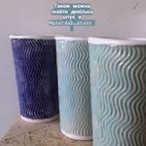 Clay tall coffee cup without handle in the style of paper cup - MADEheart.com