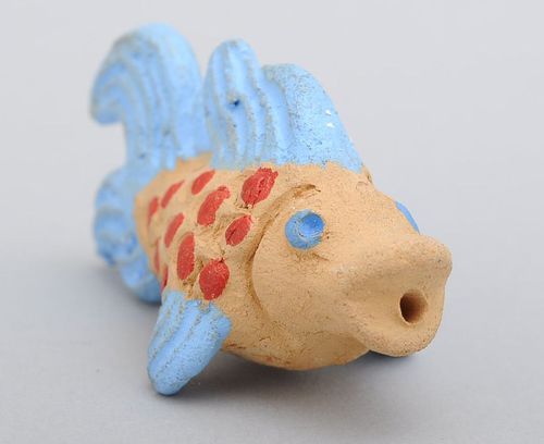 Clay penny whistle Fish - MADEheart.com