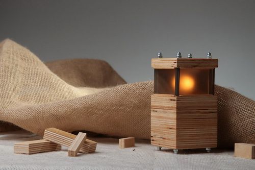 Lámpara de madera contrachapada y vidrio - MADEheart.com