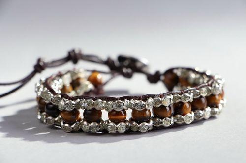 Bracelet with Tigers Eye Stone - MADEheart.com