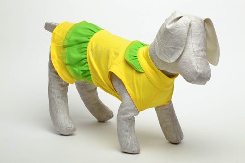 Robe pour chien faite main jaune vif - MADEheart.com