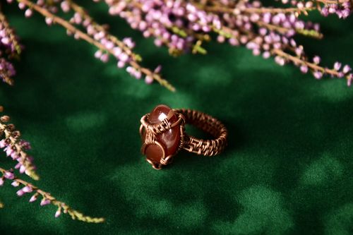 Handmade designer unusual jewelry beautiful ring cute ring with natural stone - MADEheart.com