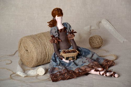 Decorative doll made ​​of natural fabrics - MADEheart.com
