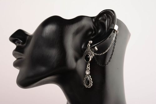 Cuff earrings Black Glamor - MADEheart.com