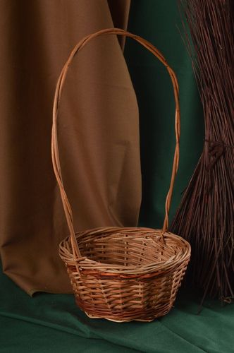 Плетеная корзина ручной работы изделие из лозы подарок женщине для цветов - MADEheart.com