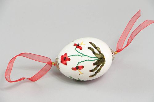 Pingente de Páscoa de casca de ovo decorado com esculturas artísticas - MADEheart.com