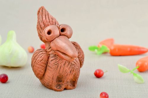 Designer ceramic animal figurine handmade clay home interior statuette present - MADEheart.com