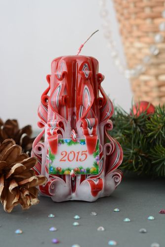 Carved New Year candle - MADEheart.com