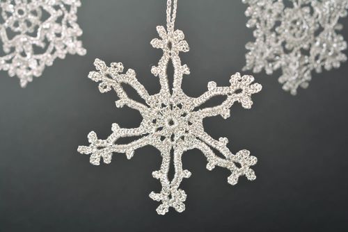 Fiocco di neve fatto a mano addobbo natalizio pendente decorativo per casa - MADEheart.com