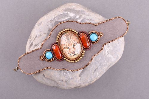 Bracelet fantaisie Bijou fait main large perles rocaille Accessoire femme - MADEheart.com