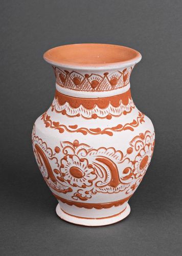 Vaso decorativo fatto a mano Vaso di argilla per fiori Decorazioni di casa - MADEheart.com