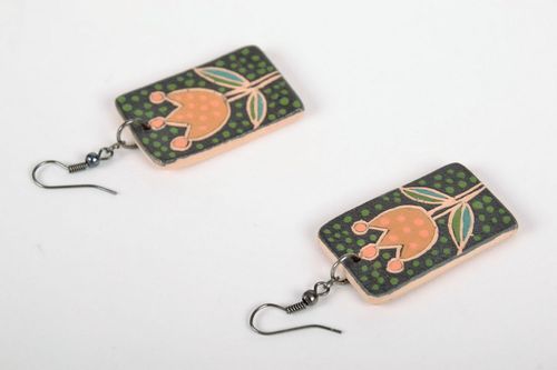 Ceramic earrings with painting - MADEheart.com
