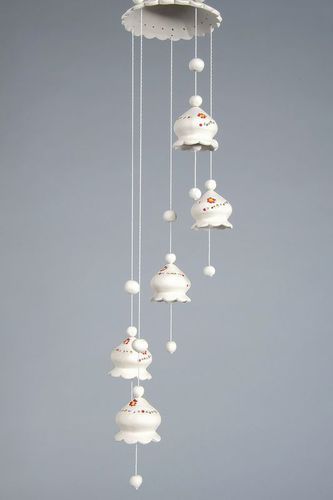 Hanging ceramic bells with horseshoe - MADEheart.com