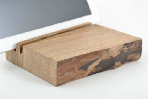 Handmade stand for tablet made of wood for interior in eco style present - MADEheart.com