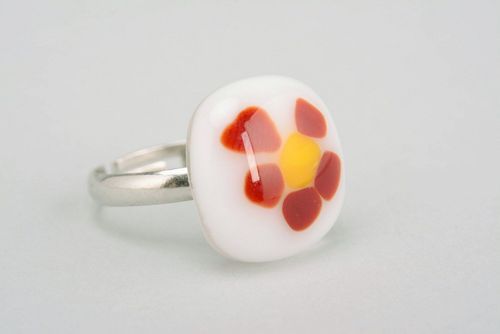 Ring of fusing glass Flower - MADEheart.com
