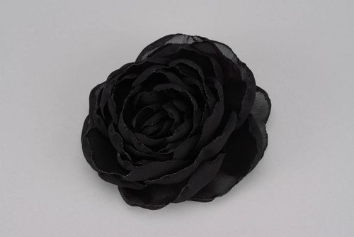 Черная брошь-заколка в виде цветка - MADEheart.com