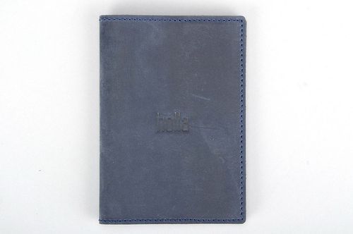 Porte-passeport en cuir bleu - MADEheart.com