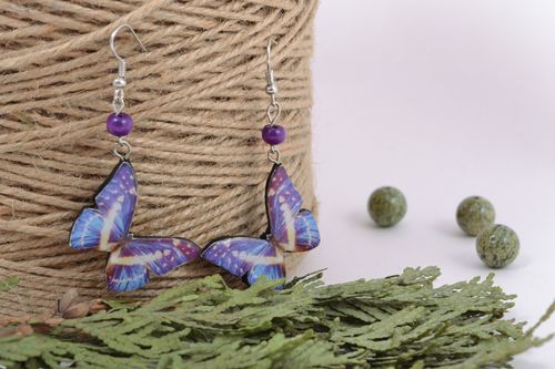 Beautiful polymer clay earrings butterflies - MADEheart.com