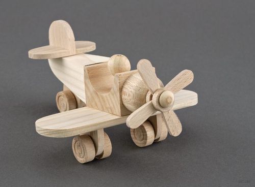 Aeroplano giocattolo fatto a mano Giocattolo di legno Semilavorato da decorare - MADEheart.com