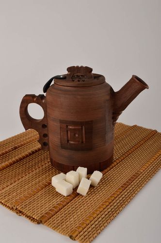 Tetera para té de arcilla artesanal vajilla moderna utensilio de cocina - MADEheart.com