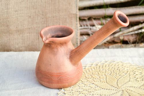 Keramik Kaffeekanne Ton Geschirr handgemachte Keramik getöpfertes Geschirr   - MADEheart.com