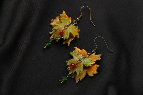 Dangle earrings made of polymer clay Autumn - MADEheart.com