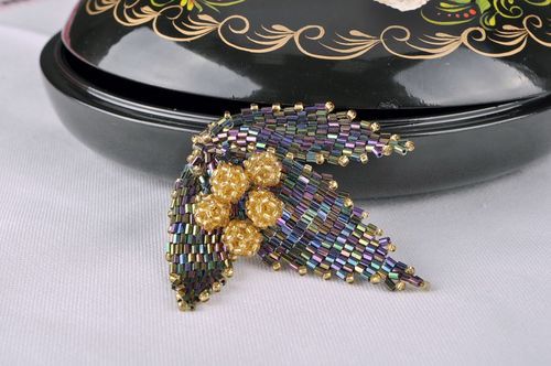 Spilla di perline fatta a mano accessori originali da donna spilla bella - MADEheart.com