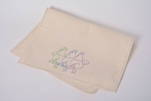 Handmade tea towel made of natural fabric with embroidery kitchen decor ideas - MADEheart.com