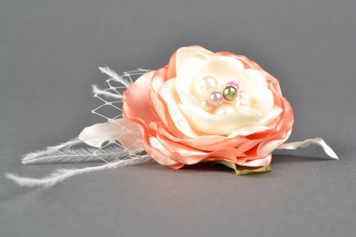 Satin flower hair clip - MADEheart.com