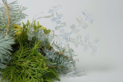 Игрушка новогодняя стеклянная Снежинка - MADEheart.com