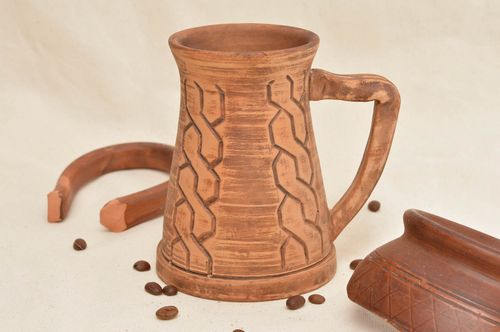 Interesting beer mug handmade kitchen utensils beautiful clay accessories - MADEheart.com