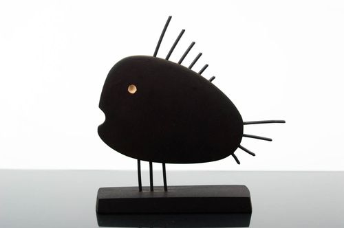 Unusual handmade wooden figurine fish statuette miniature animals gift ideas - MADEheart.com