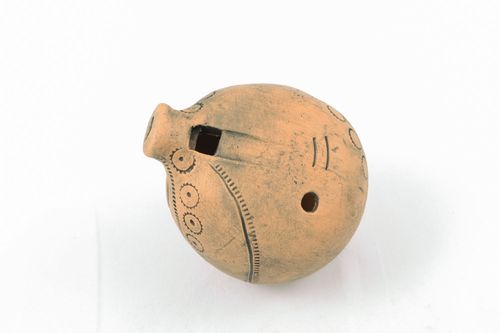 Ceramic penny whistle kilned with milk - MADEheart.com