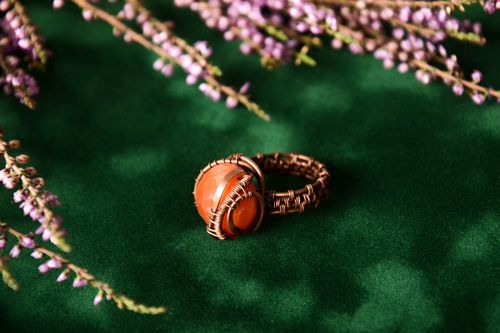 Handmade designer metal ring stylish designer jewelry ring with natural stone - MADEheart.com