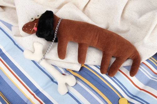 Soft toy Dachshund with bone - MADEheart.com