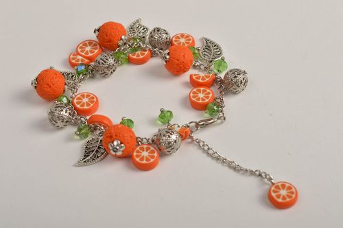 Plastic bead bracelet handmade clay bracelet with charm summer accessosies - MADEheart.com
