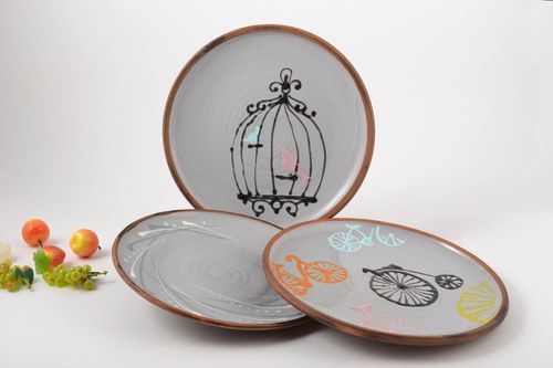 Platos de cerámica artesanales utensilios de cocina menaje del hogar 3 piezas - MADEheart.com
