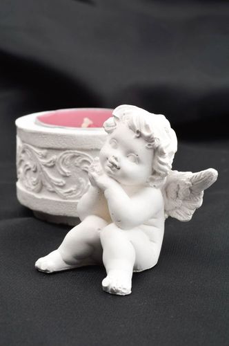Figura de ángel hecha a mano de yeso figura decorativa decoración de hogar  - MADEheart.com