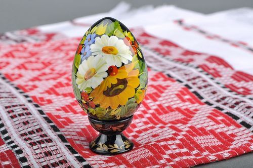 Яйцо декоративное на подставке Подсолнух - MADEheart.com