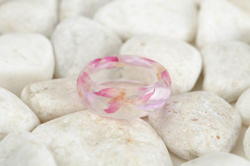 Украшение из эпоксидной смолы ручной работы кольцо с цветами женское кольцо - MADEheart.com