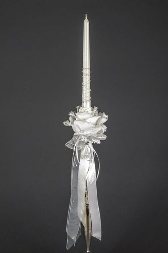 Candela originale decorativa fatta a mano candela nuziale bianca tenera  - MADEheart.com