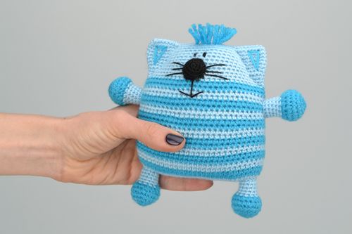 Designer crochet toy Striped Cat - MADEheart.com