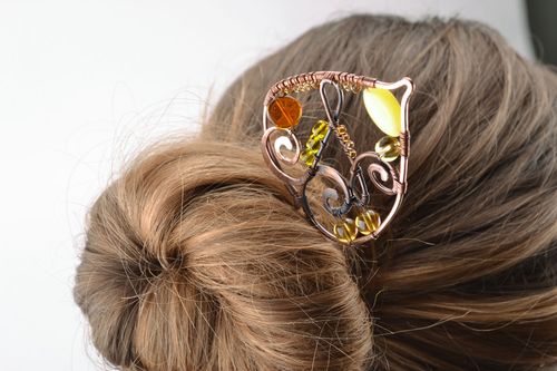 Gancho de cabelo de cobre feito à mão  - MADEheart.com