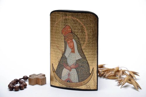 Icona di legno fatta a mano riproduzione immagine di Santa Maria Madre di Dio - MADEheart.com
