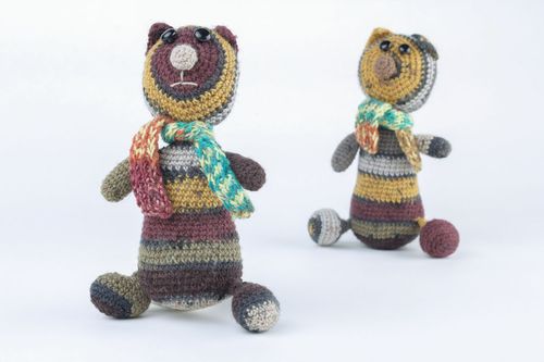 Giocattolo a maglia fatto a mano pupazzo a forma di gatto a uncinetto - MADEheart.com
